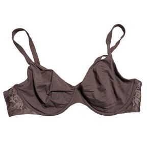Soma Embraceable Unlined Perfect Coverage Bra Size 40C Brown Lace Wired